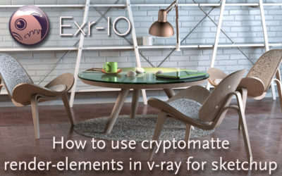 How to use cryptomatte render-elements in v-ray for sketchup