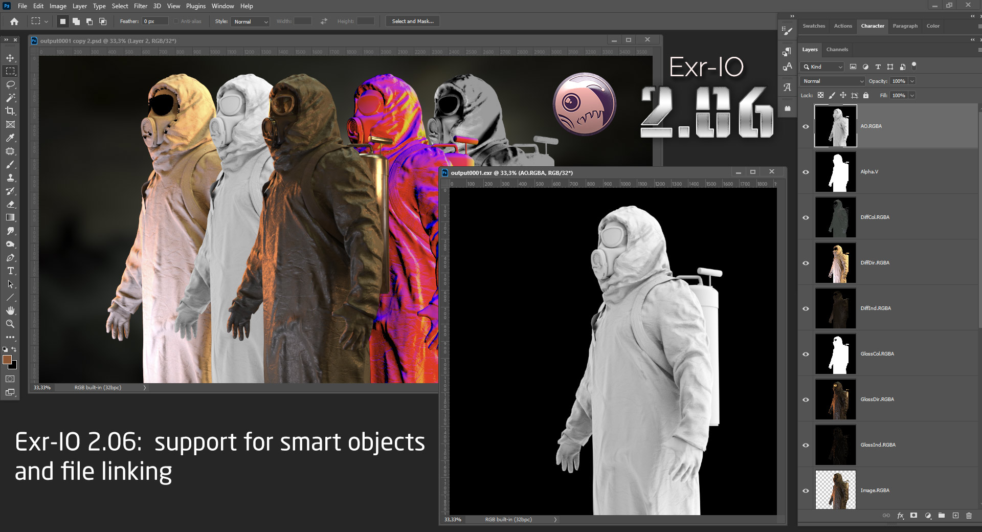 Exr-IO v2.06 Grayscale file linking support